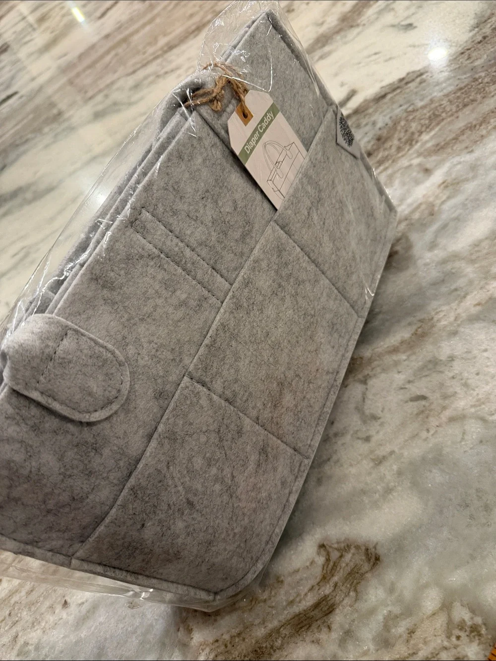 Gray Felt Baby Organizer Caddy Kids Accessories Bag